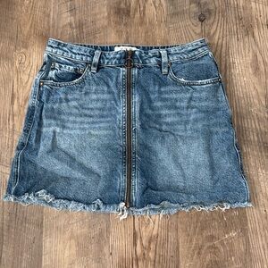Free people full zip denim skirt